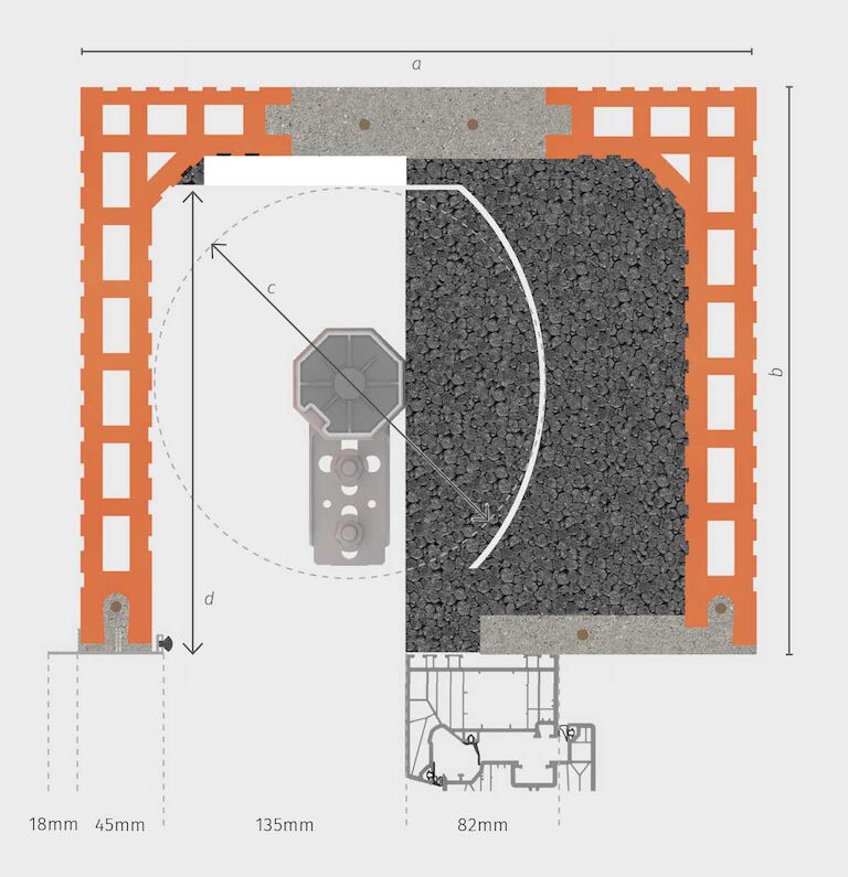 Schnittzeichnung Rollladen und Raffstore Kombikasten