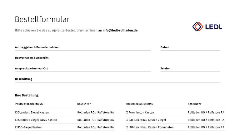 LEDL Bestellformular
