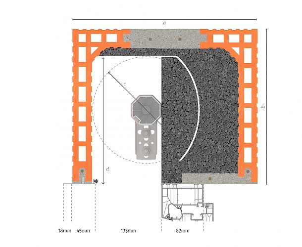 Schnittzeichnung Kombikasten